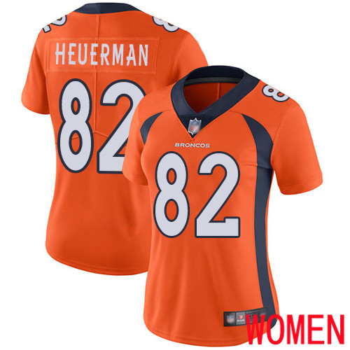 Women Denver Broncos 82 Jeff Heuerman Orange Team Color Vapor Untouchable Limited Player Football NFL Jersey